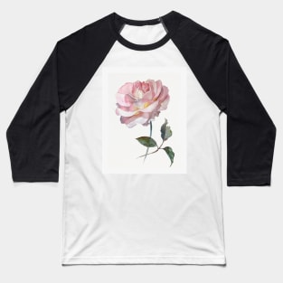 Pink delicate rose hand painted watercolour by Leanne Baseball T-Shirt